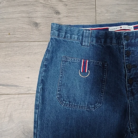 Tommy Hilfiger 90's Button Fly Ankle Sailor Jeans 12 Vintage Y2k Nautical - Picture 11 of 12